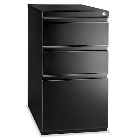Officesource Metal Pedestals 3 Drawer Metal File and Dual Box Pedestal - 22''D CPSBBFBK